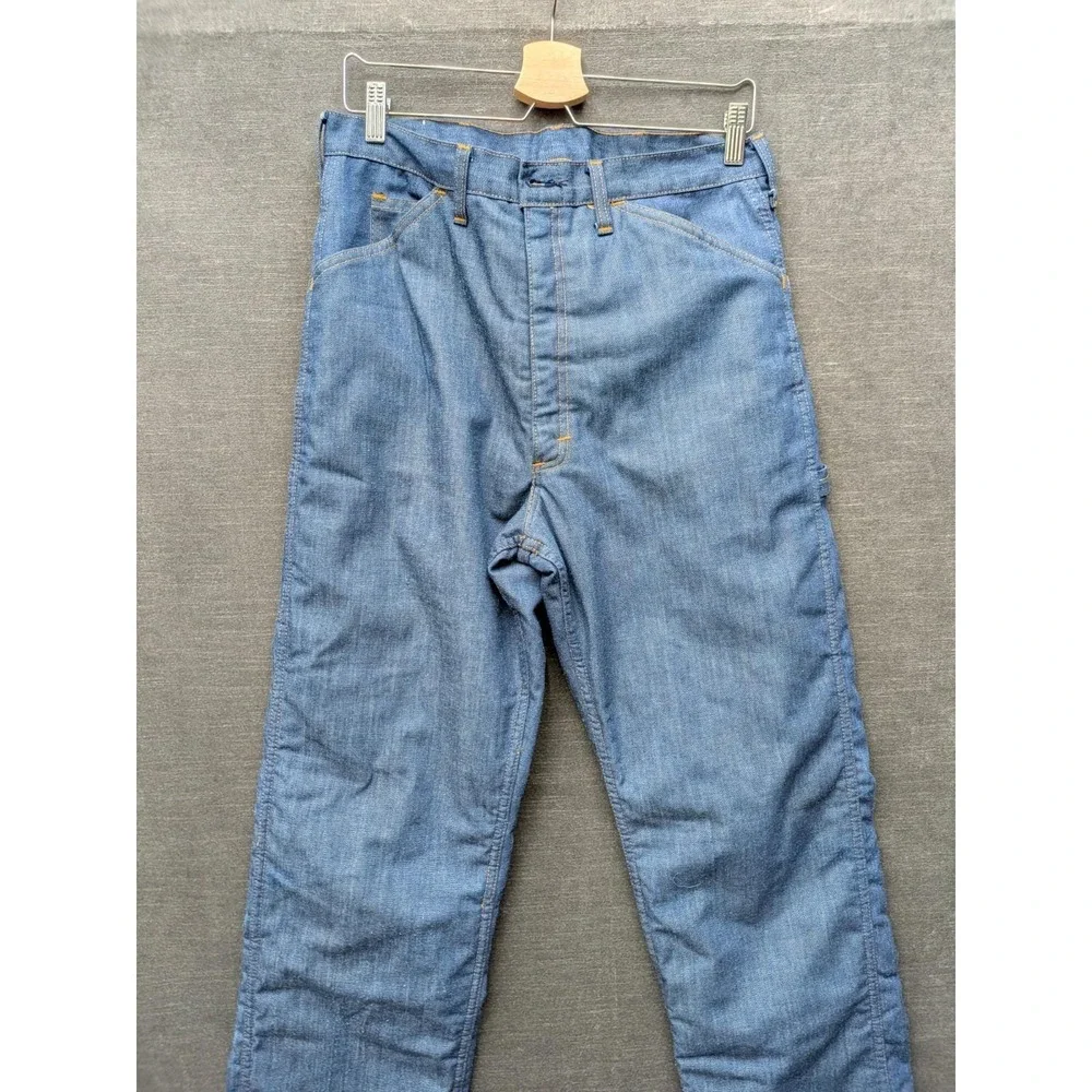 Vintage Big Smith Mens Carpenter Jeans Quilt Lined Straight Leg Men's Size 30x35